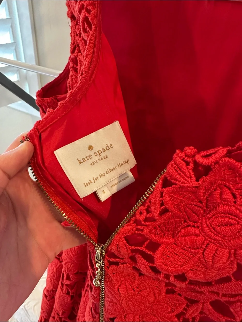 kate spade Red Floral Lace Sleeveless Fit-and-Flare Dress